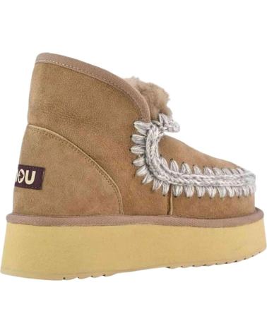 MOU BOTINES MINI ESKIMO PLATFORM BOOT DARK STONE EN MARRON PARA MUJER BROWN