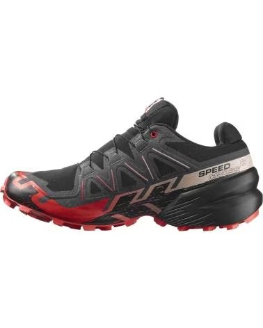ZAPATILLAS DE TREKKING SALOMON SPEEDCROSS 6 GTX BLACK-FIERY RED-ALMOND MILK