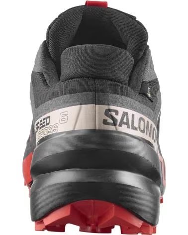 ZAPATILLAS DE TREKKING SALOMON SPEEDCROSS 6 GTX BLACK-FIERY RED-ALMOND MILK