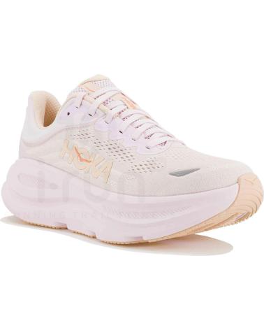 HOKA ZAPATILLAS ZAPATILLAS BONDI 9 ROSA NARANJA EN BEIGE PARA UNISEX MUJER