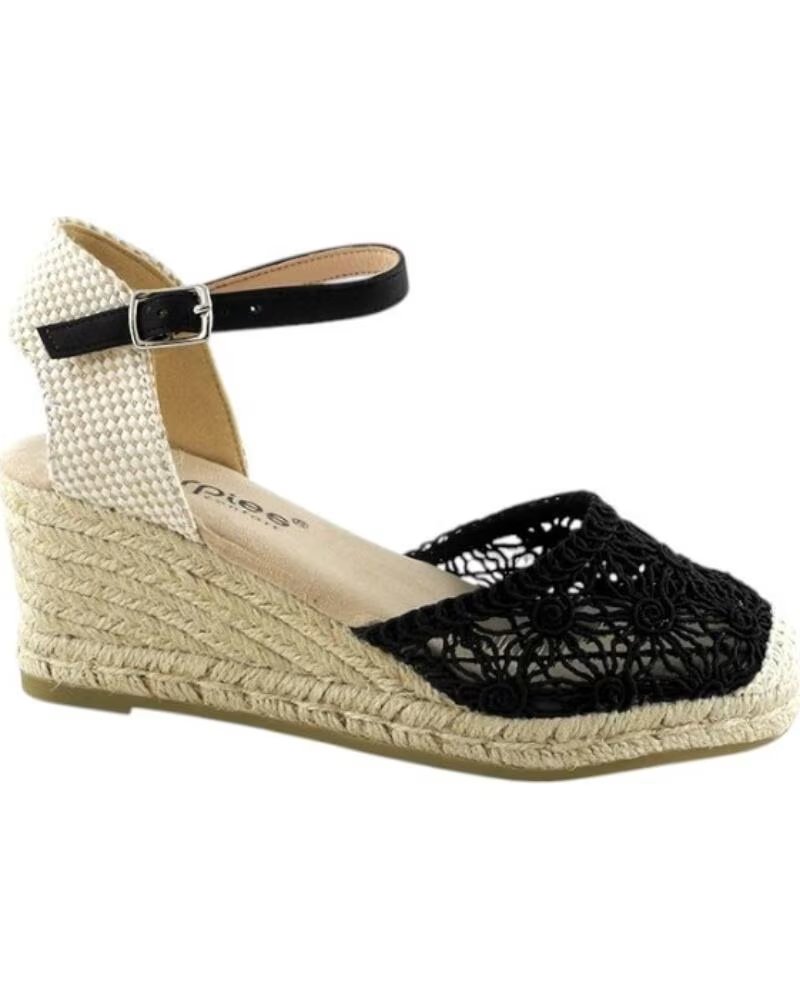 AMARPIES VALENCIANA DE MUJER CON CUNA DE YUTE ZAPATO COMODO MODELO 28500 NEGRO