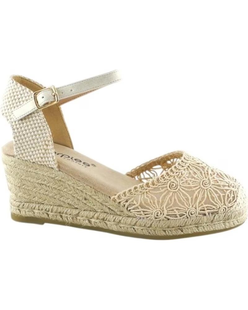 AMARPIES VALENCIANA DE MUJER CON CUNA DE YUTE ZAPATO COMODO MODELO 28500 BEIGE