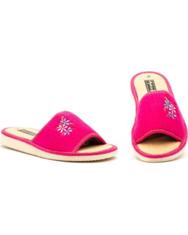 JAM ZAPATILLAS DE CASA ABIERTAS PARA MUJER CON FLORES BORDADAS HECHO EN ESPANA TALLAS 36 A 41 MODELO 1444 MORADO