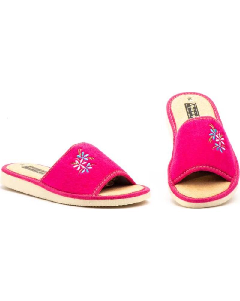 JAM ZAPATILLAS DE CASA ABIERTAS PARA MUJER CON FLORES BORDADAS HECHO EN ESPANA TALLAS 36 A 41 MODELO 1444 MORADO