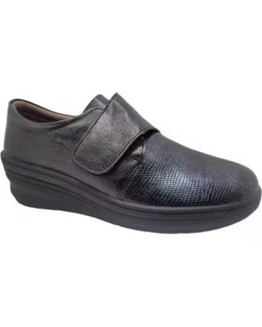 FLOSSY ZAPATOS COMODOS DE CUNA PARA MUJER CON VELCRO MODELO 8002 TALLAS 36 A 41 HECHO EN ESPANA NEGRO
