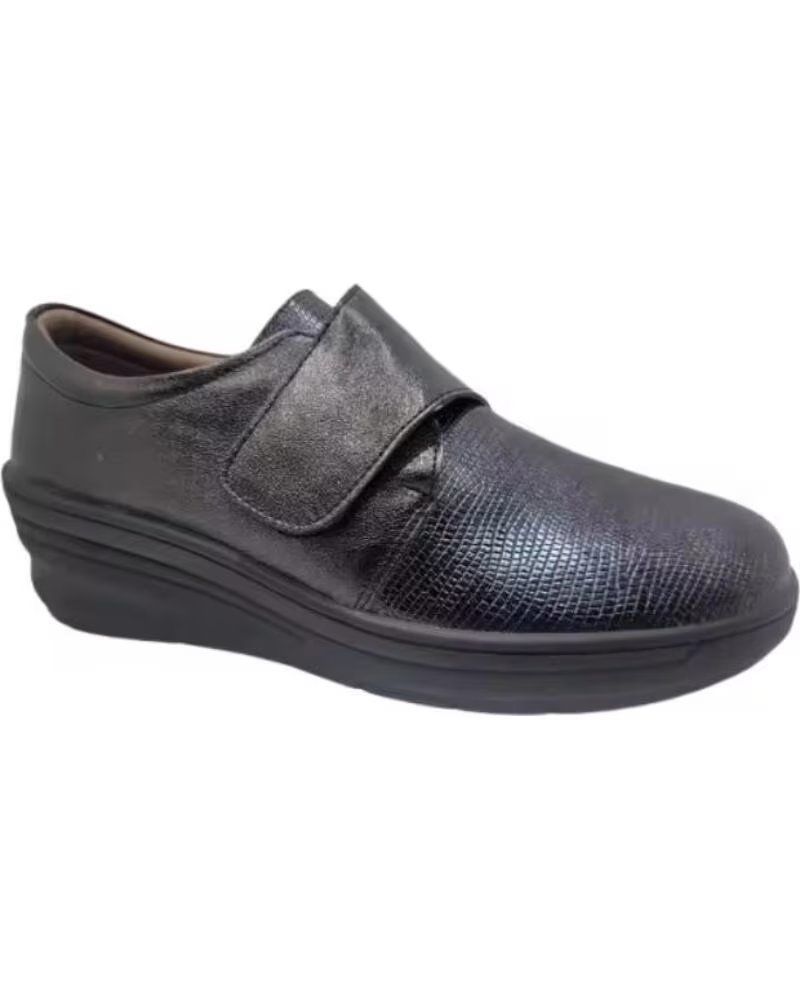 FLOSSY ZAPATOS COMODOS DE CUNA PARA MUJER CON VELCRO MODELO 8002 TALLAS 36 A 41 HECHO EN ESPANA NEGRO