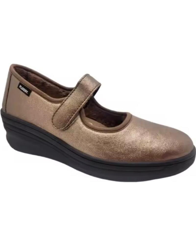 FLOSSY ZAPATOS DE CUNA TIPO MERCEDITAS PARA MUJER MODELO 8403 TALLAS 36 A 41 HECHO EN ESPANA NARANJA