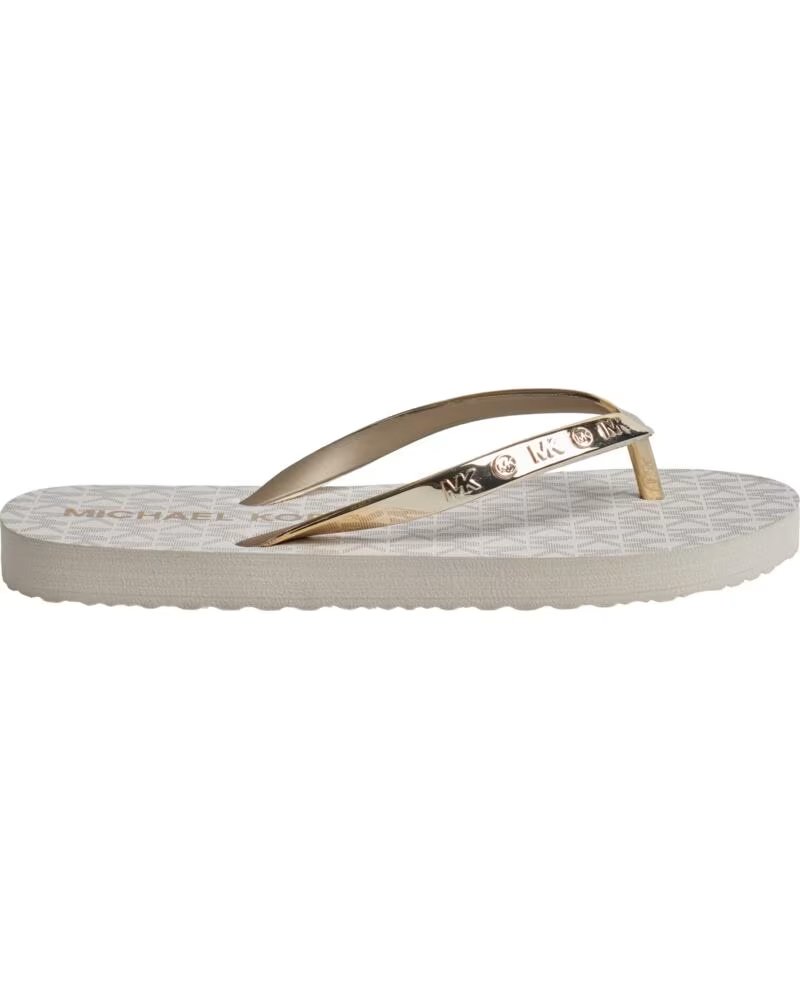 MICHAEL KORS CHANCLAS MUJER VERANO CON LOGOTIPO 49S4MKFA1B BEIGE-DORADO