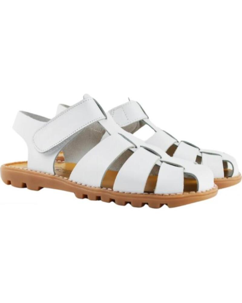 ANGELITOS SANDALIA DE PIEL PARA NINO TALLAS 25 A 34 HECHO EN ESPANA MODELO 559 BLANCO
