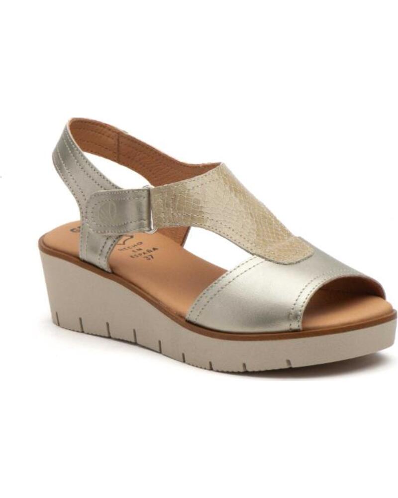 ALTO ESTILO SANDALIA CUNA DE PIEL PARA MUJER PLANTILLA GEL TALLAS 36 A 41 HECHO EN ESPANA MODELO 3308 GRIS