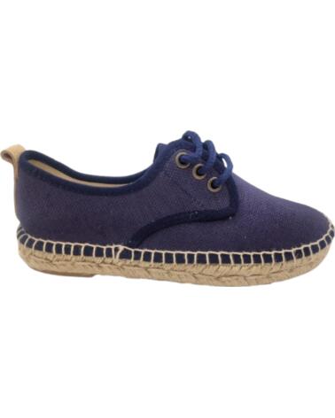 CONDIZ ALPARGATAS DE NINO DE LINO NATURAL CON SUELA DE ALPARGATA TALLAS 32 A 40 MODELO 105 AZUL