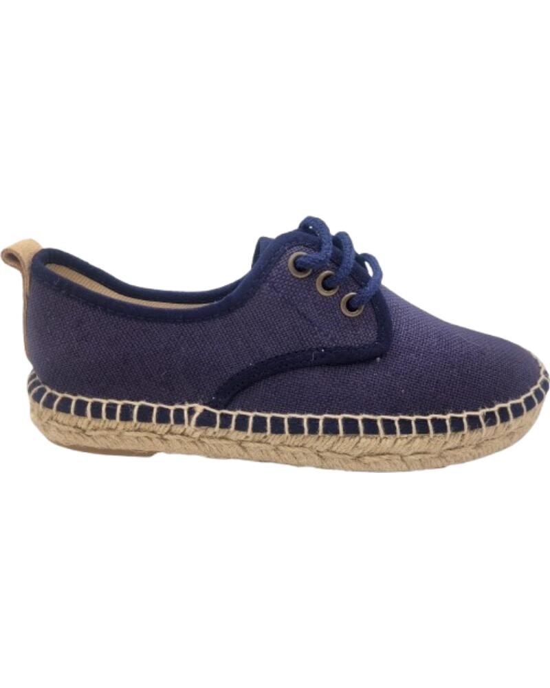 CONDIZ ALPARGATAS DE NINO DE LINO NATURAL CON SUELA DE ALPARGATA TALLAS 32 A 40 MODELO 105 AZUL