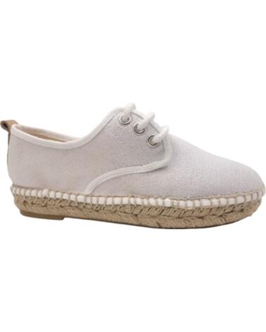 CONDIZ ALPARGATAS DE NINO DE LINO NATURAL CON SUELA DE ALPARGATA TALLAS 32 A 40 MODELO 105 BLANCO