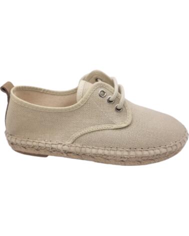 CONDIZ ALPARGATAS DE NINO DE LINO NATURAL CON SUELA DE ALPARGATA TALLAS 32 A 40 MODELO 105 BEIGE