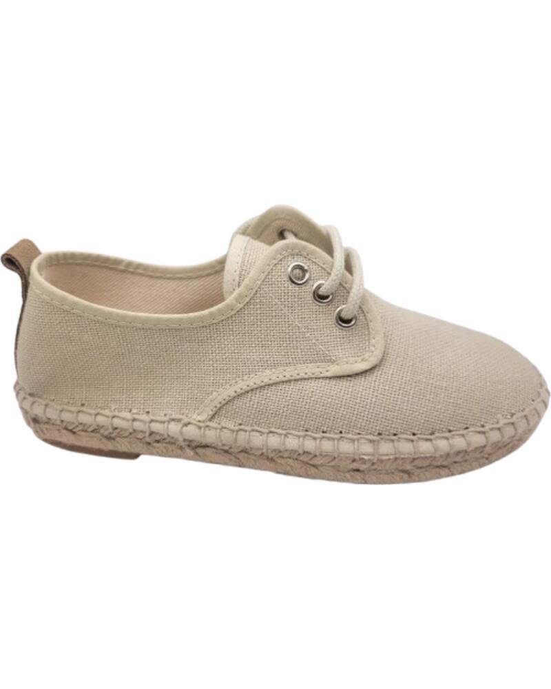 CONDIZ ALPARGATAS DE NINO DE LINO NATURAL CON SUELA DE ALPARGATA TALLAS 32 A 40 MODELO 105 BEIGE