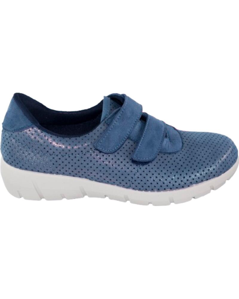 SEVILLAS ZAPATILLAS DEPORTIVAS DE MUJER CON DOBLE VELCRO TALLAS 35 A 43 MODELO 2550PX AZUL