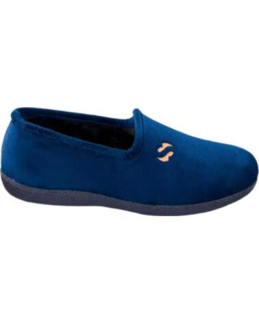 SEVILLAS ZAPATILLAS DE ESTAR POR CASA ABIERTAS PARA MUJER Y HOMBRE DE TERCIOPELO HECHO EN ESPANA TALLAS 35 A 50 MODELO LC4 AZUL