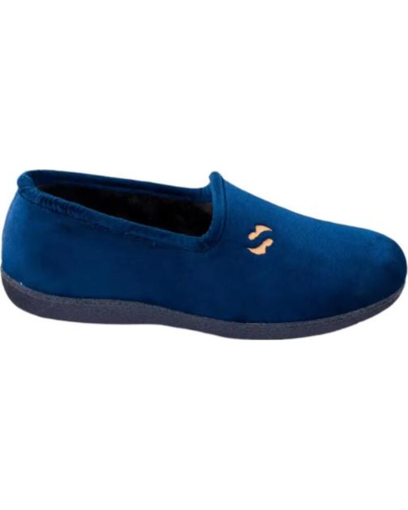 SEVILLAS ZAPATILLAS DE ESTAR POR CASA ABIERTAS PARA MUJER Y HOMBRE DE TERCIOPELO HECHO EN ESPANA TALLAS 35 A 50 MODELO LC4 AZUL