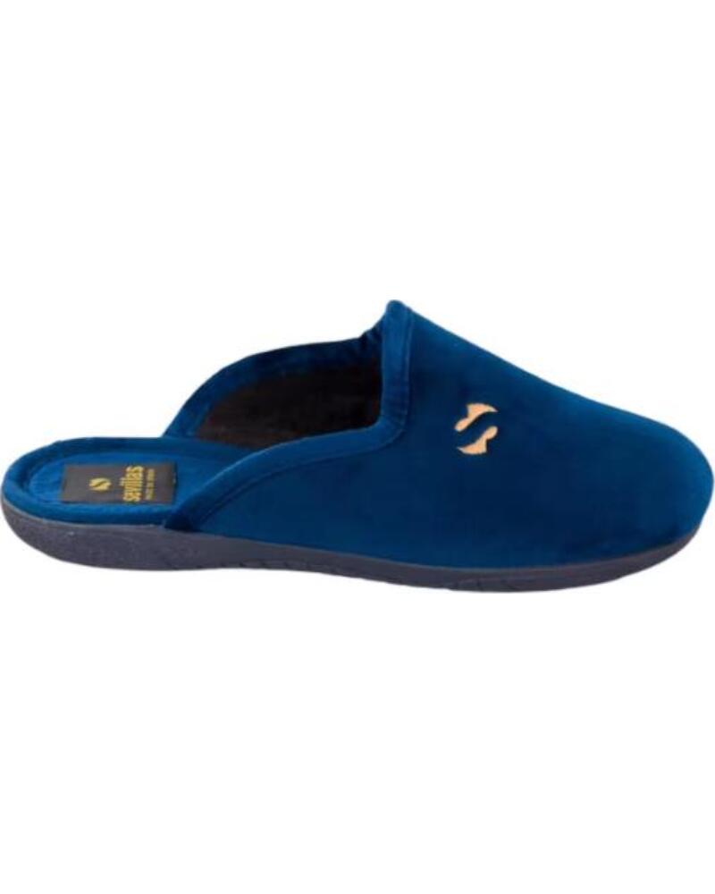 SEVILLAS ZAPATILLAS DE ESTAR POR CASA ABIERTAS PARA MUJER Y HOMBRE DE TERCIOPELO HECHO EN ESPANA TALLAS 35 A 50 MODELO AC3 AZUL