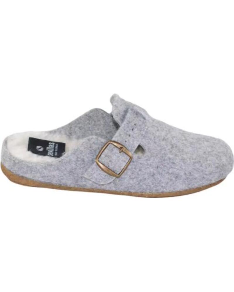 SEVILLAS ZAPATILLAS DE CASA TIPO ZUECO PARA MUJER HECHO EN ESPANA TALLAS 36 A 41 MODELO 21416 GRIS