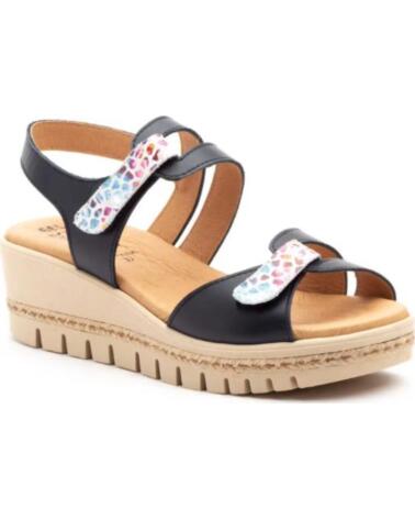 ALTO ESTILO SANDALIAS DE CUNA PARA MUJER CON VELCRO HECHO EN ESPANA MODELO E459 TALLAS 36 A 41 AZUL