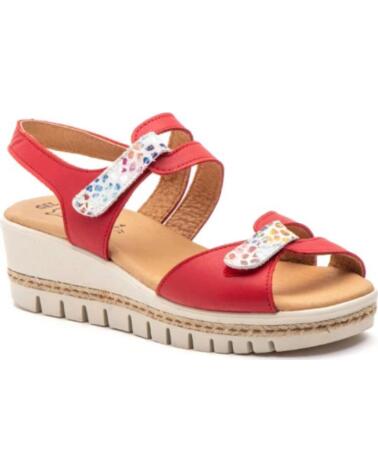 ALTO ESTILO SANDALIAS DE CUNA PARA MUJER CON VELCRO HECHO EN ESPANA MODELO E459 TALLAS 36 A 41 ROJO