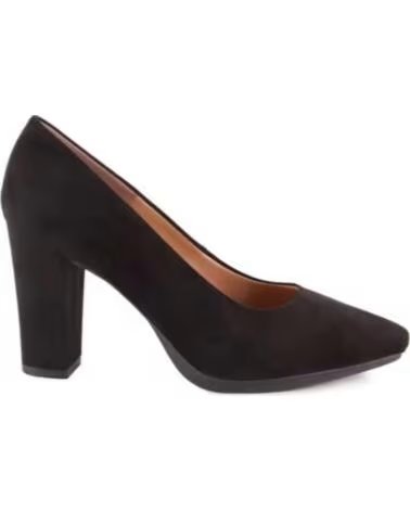 CHAMBY ZAPATO DE SALON DE SERRAJE CON TACON ANCHO PLANTILLA GEL HECHO EN ESPANA TALLAS 36 A 41 MODELO 4770 NEGRO