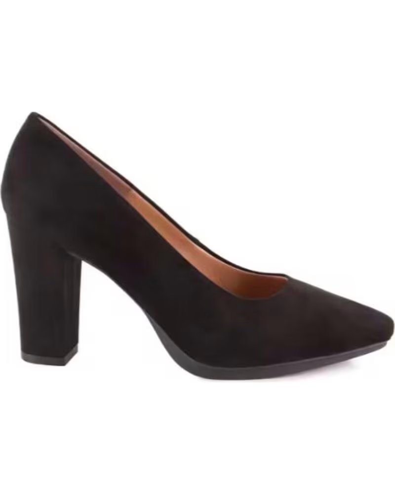 CHAMBY ZAPATO DE SALON DE SERRAJE CON TACON ANCHO PLANTILLA GEL HECHO EN ESPANA TALLAS 36 A 41 MODELO 4770 NEGRO