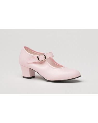 ANGELITOS ZAPATOS DE FLAMENCO PARA NINA CON TACON Y HEBILLA VARIOS COLORES TALLAS 22 A 42 MODELO 302 Z ROSA