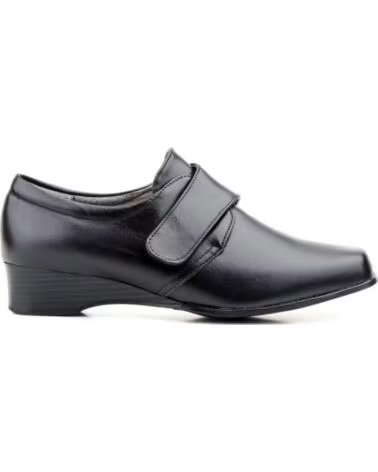 JAM ZAPATO COMODO DE SENORA CON VELCRO TACON BAJO Y DISENO ELEGANTE MODELO 722 TALLAS ESPECIALES 42 A 45 NEGRO
