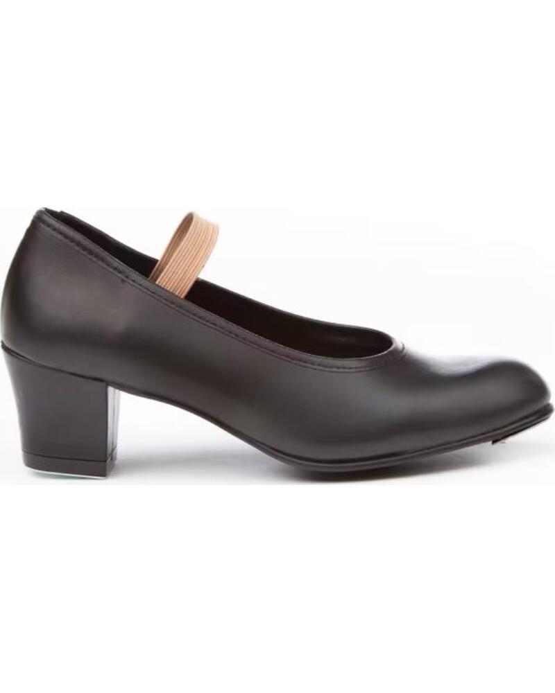ANGELITOS ZAPATOS DE FLAMENCO PARA NINA CON TACON Y GOMA DE SUJECION MODELO 303 NEGRO