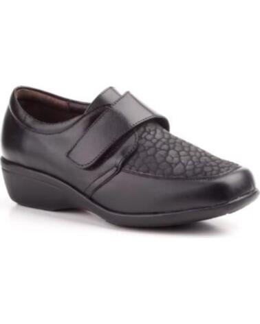 JAM ZAPATOS COMODOS DE PIEL CON VELCRO PARA MUJER TALLAS 36 A 41 MODELO 782 NEGRO