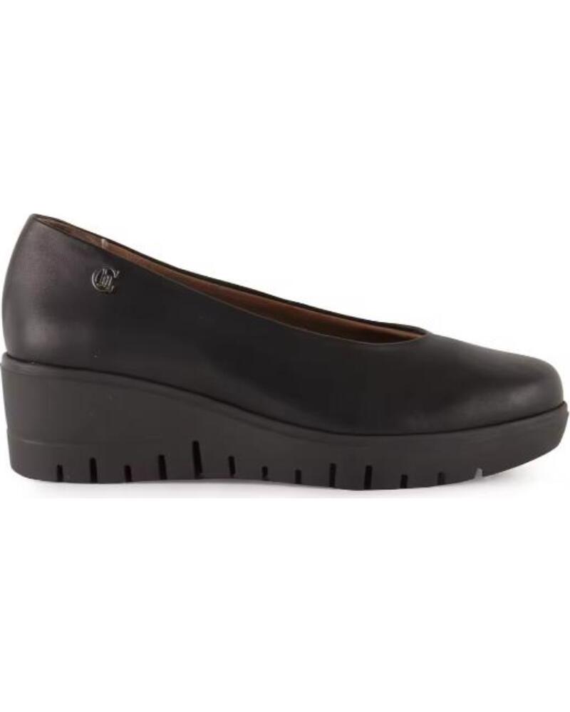 CHAMBY ZAPATOS DE MUJER CON CUNA EN PIEL CALZADO COMODO Y ELEGANTE HECHO EN ESPANA TALLAS 35 A 41 MODELO 1912 NEGRO