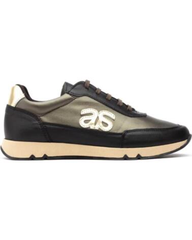 JAM ZAPATILLAS DEPORTIVAS CASUAL DE PIEL PARA MUJER CON CORDONES TALLAS 36 A 41 MODELO 3444 NEGRO