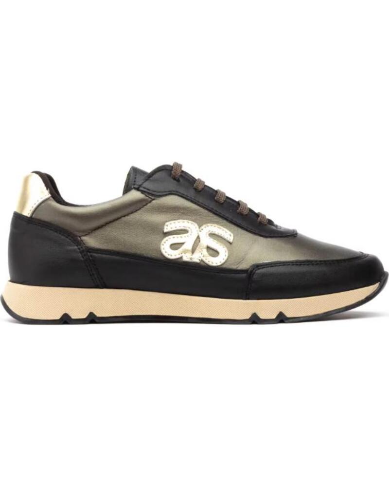 JAM ZAPATILLAS DEPORTIVAS CASUAL DE PIEL PARA MUJER CON CORDONES TALLAS 36 A 41 MODELO 3444 NEGRO