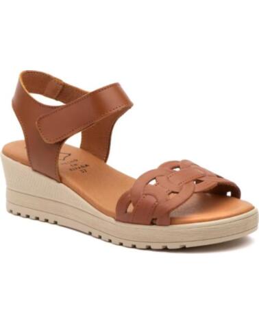 ALTO ESTILO SANDALIAS DE CUNA BLANCAS PARA MUJER CON CIERRE DE VELCRO HECHO EN ESPANA MODELO E648 TALLAS 36 A 41 MARRóN