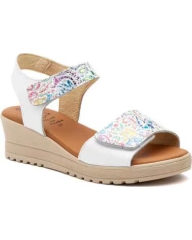 ALTO ESTILO SANDALIAS DE CUNA PARA MUJER CON VELCRO HECHO EN ESPANA MODELO E647 TALLAS 36 A 41 BLANCO