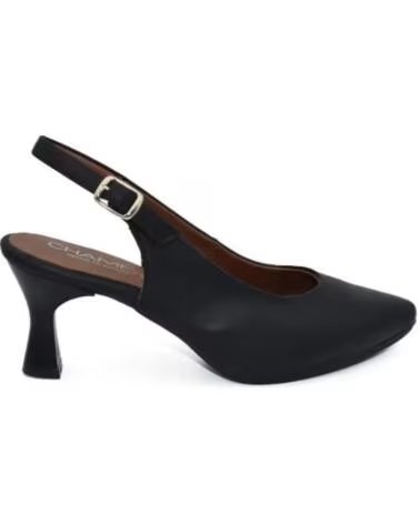 CHAMBY ZAPATOS DE MUJER DESTALONADOS EN PIEL CON TACON MEDIO PLANTILLA GEL HECHO EN ESPANA TALLAS 35 A 41 MODELO 4241 NEGRO