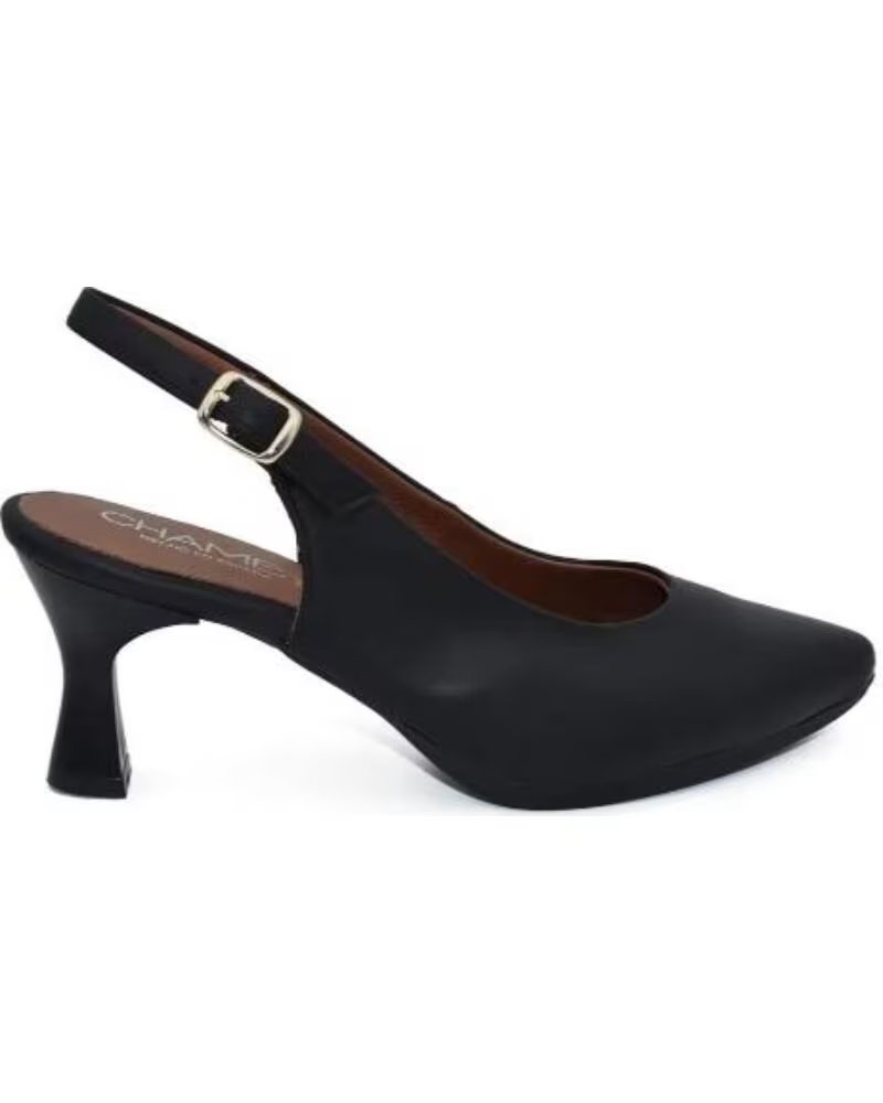 CHAMBY ZAPATOS DE MUJER DESTALONADOS EN PIEL CON TACON MEDIO PLANTILLA GEL HECHO EN ESPANA TALLAS 35 A 41 MODELO 4241 NEGRO