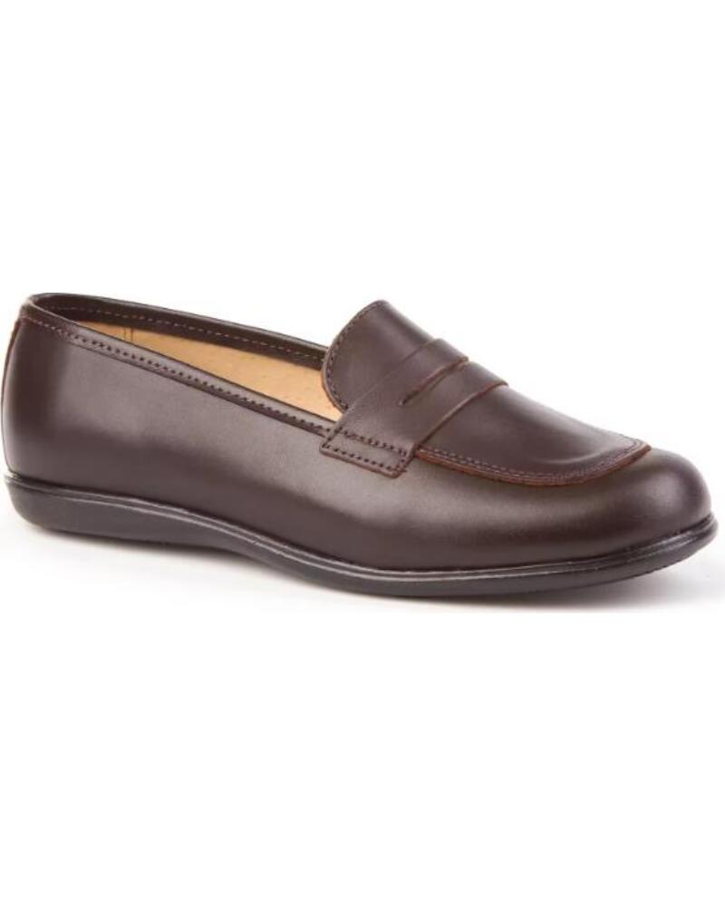 ANGELITOS MOCASINES COLEGIALES DE PIEL PARA NINA MODELO 466 TALLAS 35 A 40 MARRóN