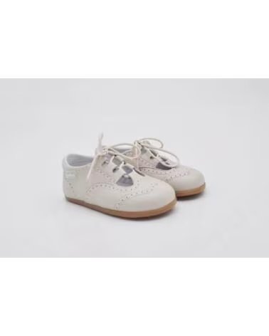 ANGELITOS ZAPATO INGLESITO RESPETUOSO DE PIEL TALLAS 20 A 27 MODELO 543 BEIGE