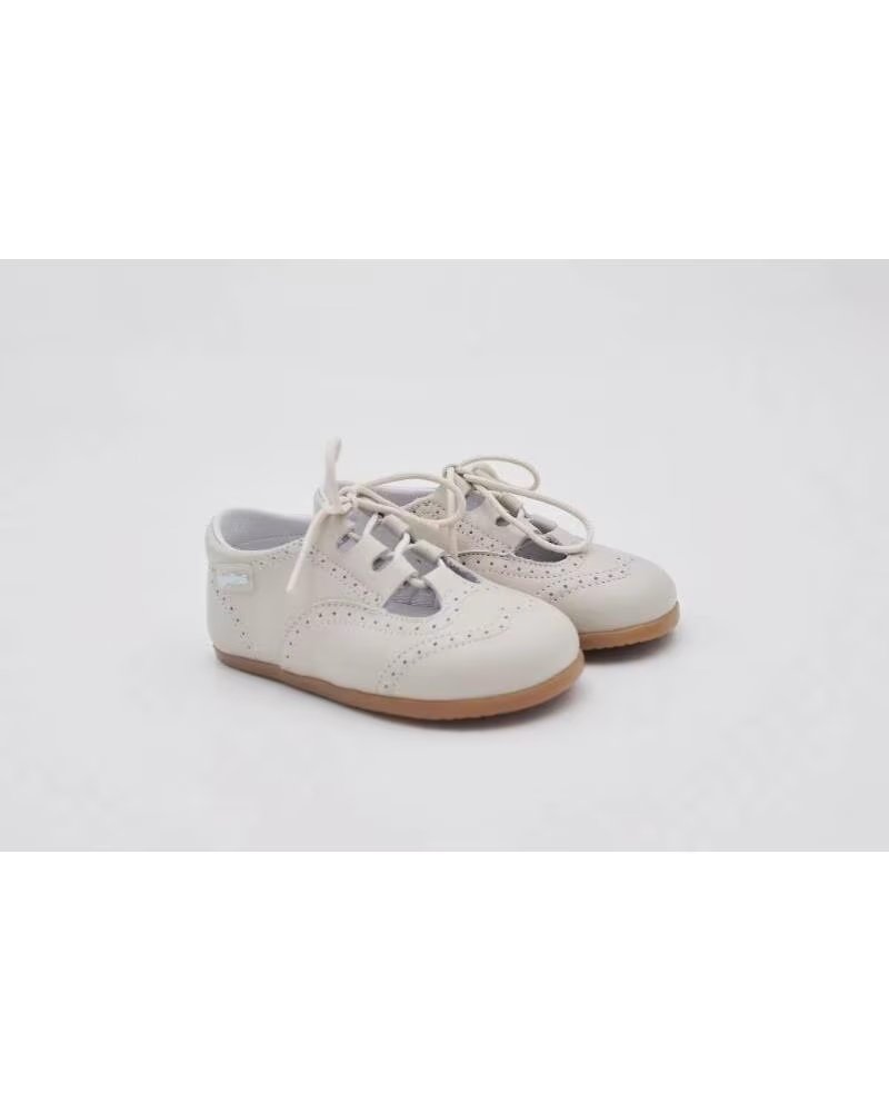ANGELITOS ZAPATO INGLESITO RESPETUOSO DE PIEL TALLAS 20 A 27 MODELO 543 BEIGE