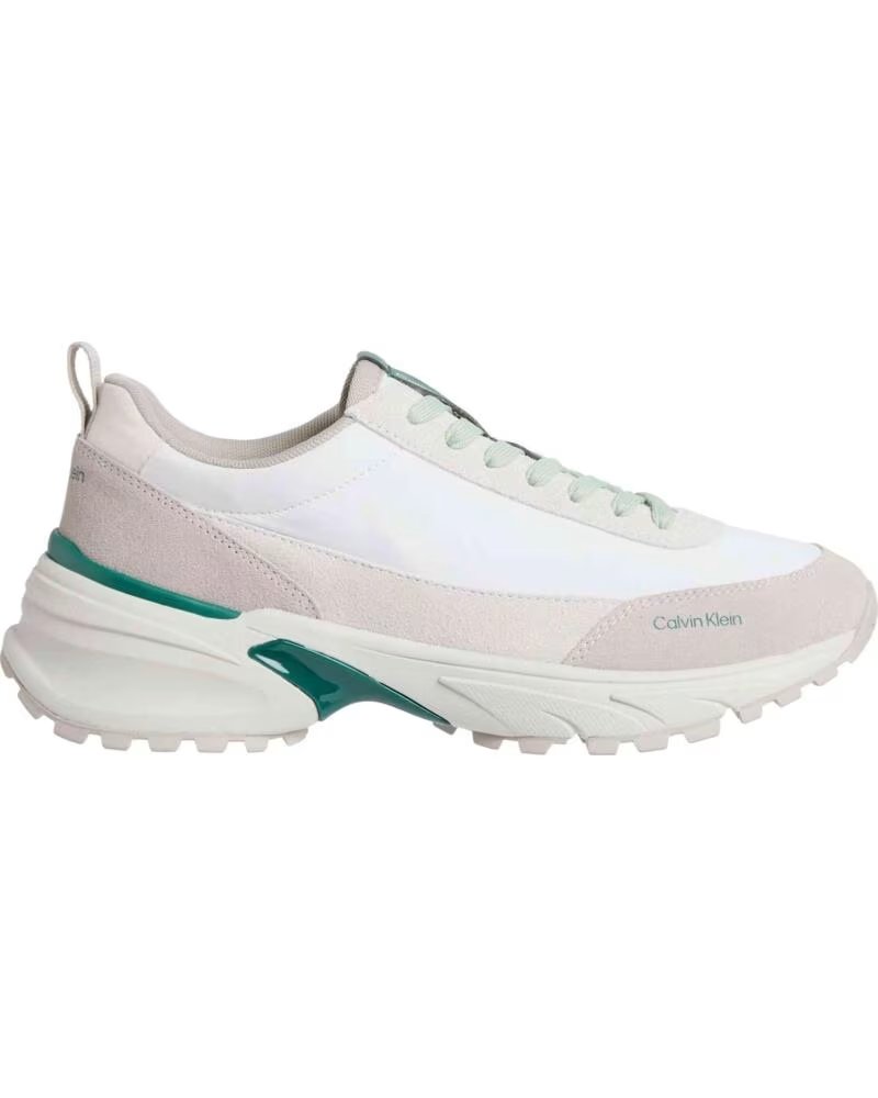 CALVIN KLEIN ZAPATILLAS ZAPATILLAS HIKE RUNNER CASUAL NY SUEDE BLANCO EN MULTICOLOR PARA UNISEX VERDE