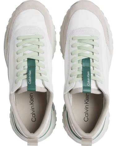 CALVIN KLEIN ZAPATILLAS ZAPATILLAS HIKE RUNNER CASUAL NY SUEDE BLANCO EN MULTICOLOR PARA UNISEX VERDE