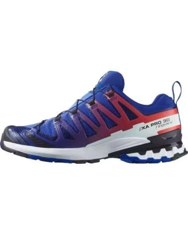 SALOMON ZAPATILLAS ZAPATILLAS XA PRO 3D V9 GORE-TEX EQUIPE AZUL ELECTRICO BLANCO ROJO EN AZUL PARA MUJER SURF THE WEB-FIERY RED-