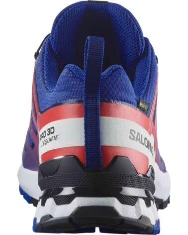 SALOMON ZAPATILLAS ZAPATILLAS XA PRO 3D V9 GORE-TEX EQUIPE AZUL ELECTRICO BLANCO ROJO EN AZUL PARA MUJER SURF THE WEB-FIERY RED-