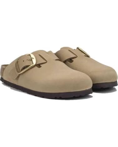 BIRKENSTOCK SANDALIAS DE PLATAFORMA BOSTON BIG BUCKLE EN BEIGE PARA UNISEX