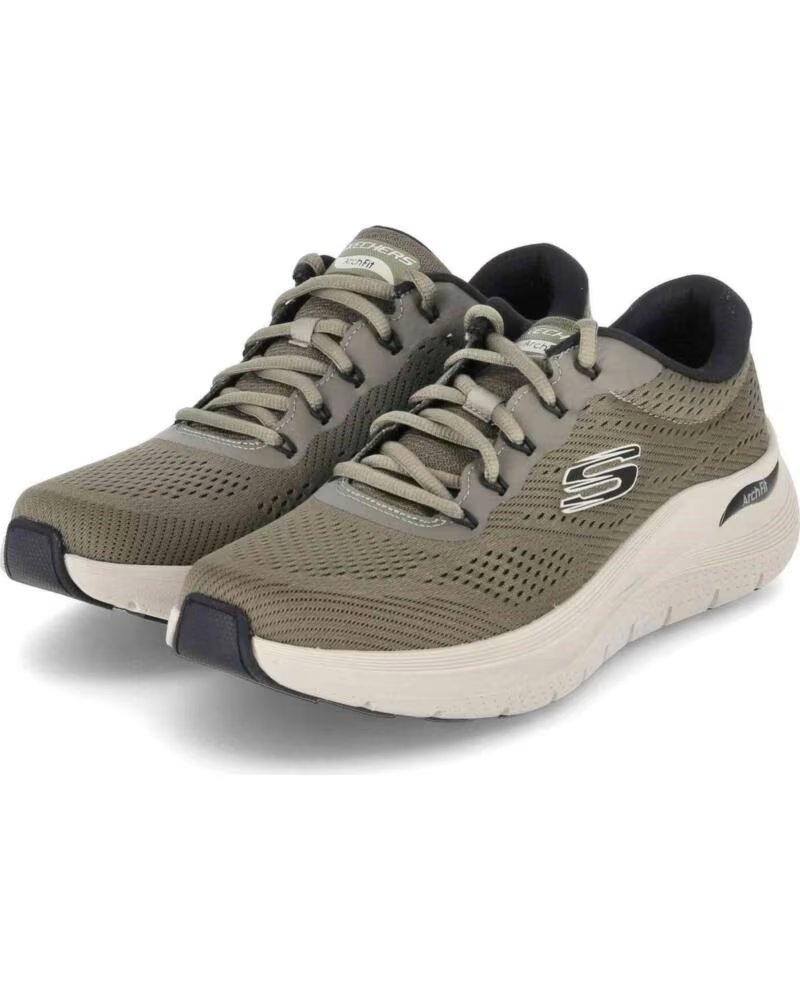 SKECHERS ZAPATILLAS 232700-OLBK EN VERDE PARA UNISEX OLIVE MESH-BLACK SYNTHETIC