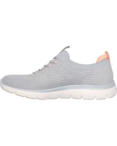 SKECHERS ZAPATILLAS SUMMITS EN GRIS PARA MUJER GRAY KNIT- PINK CORAL TRIM