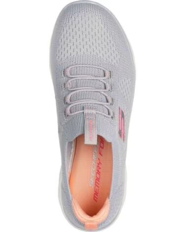 SKECHERS ZAPATILLAS SUMMITS EN GRIS PARA MUJER GRAY KNIT- PINK CORAL TRIM